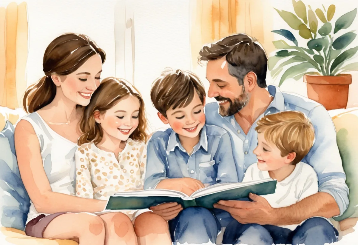 A family talking together